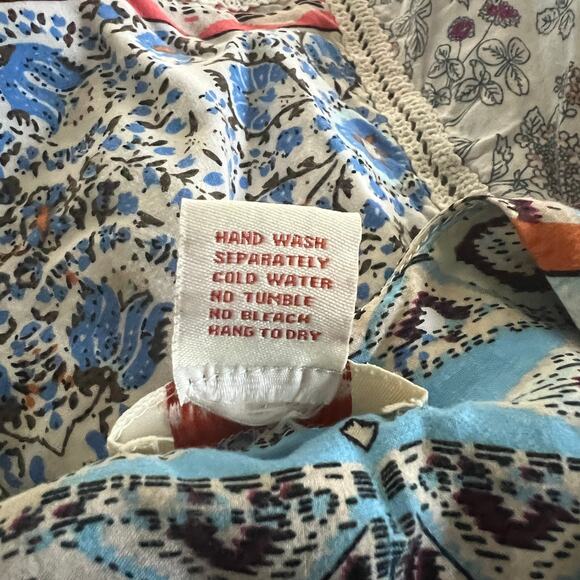 SUNDANCE Floral Patchwork Print Pullover Casual Dress Sz XL Hi Low Hem Bohemian - Picture 10 of 10